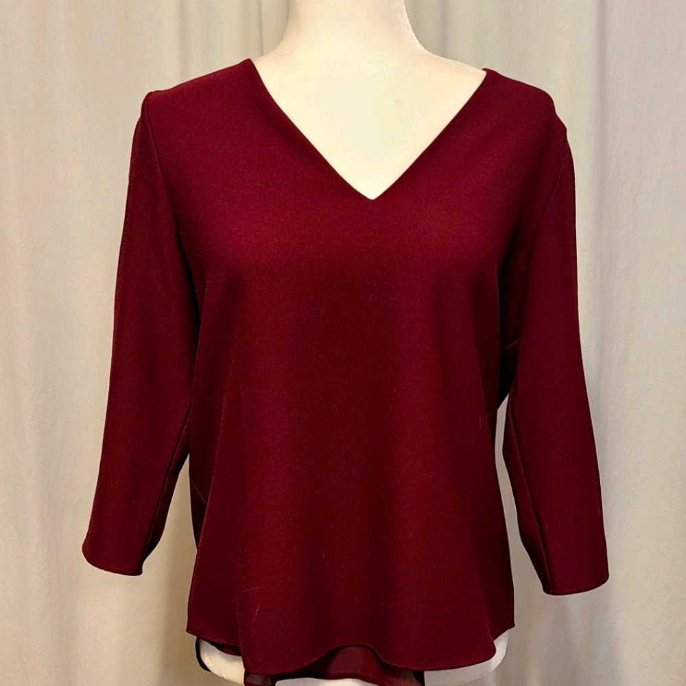 C & E Deep Plum Cutout Shirt